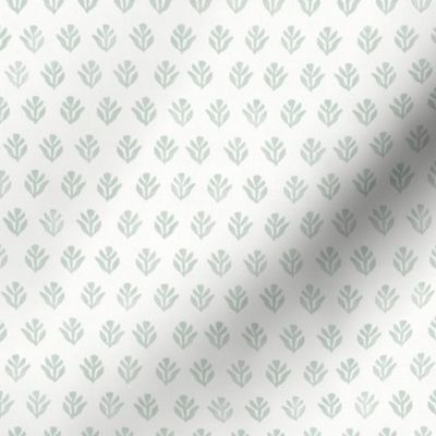 Bali Block Print Leaf, Palladian Blue on Warm White (small scale) | Hand block printed leaves pattern in sea salt on off white, cream linen texture, coastal decor,  batik, rustic block print fabric, fresh natural decor, plant fabric in calm neutrals.