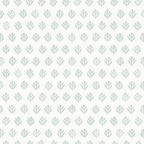 Bali Block Print Leaf, Palladian Blue on Warm White (small scale) | Hand block printed leaves pattern in sea salt on off white, cream linen texture, coastal decor,  batik, rustic block print fabric, fresh natural decor, plant fabric in calm neutrals.