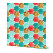 Texas Modern Honeycomb Turquoise