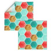 Texas Modern Honeycomb Turquoise