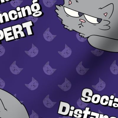 Social Distancing EXPERT - large on purple