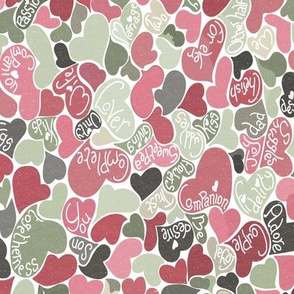 Loving Hearts-Pink and Green-Smaller