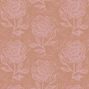 Rustic Block Print Floral-sienna