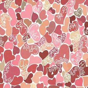 Loving Hearts-Red and Beige-Smaller