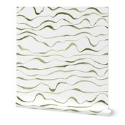 olive green watercolor waves