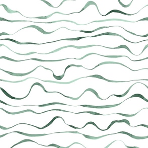 forest green watercolor waves