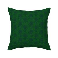 small scale - rustic block print floral-green