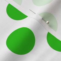Small green polka dots on white