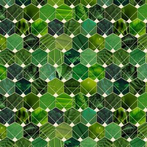hexagons with texture - green - 12 in