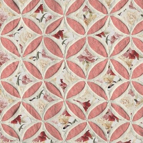 Cathedral window quilt pattern Pink caramel