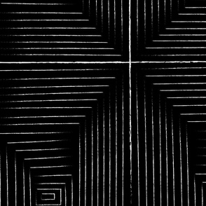 Geometric Tribal - Black with white Lines