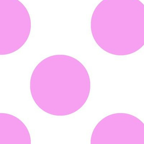 Large pink polka dots on white