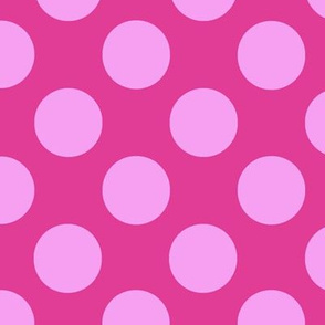 Small pink polka dots on fuchsia