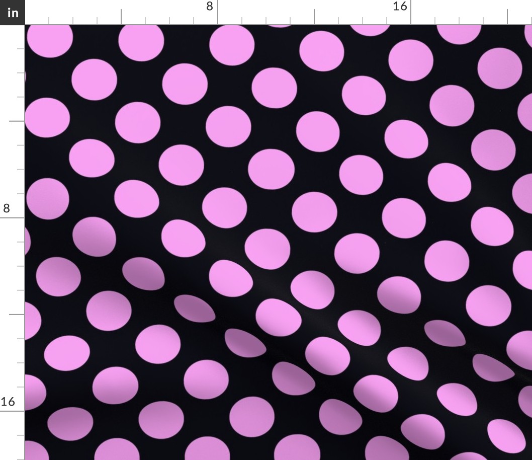 Small pink polka dots on Very dark blue