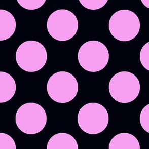 Large pink polka dots on dark