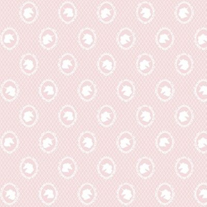 Micro Unicorn Cameo Portrait Pattern White on Rosewater Pink