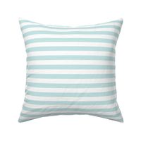 Light Cyan Awning Stripe Pattern in Horizontal in White