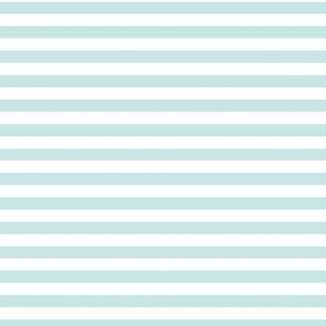 Light Cyan Bengal Stripe Pattern in Horizontal in White