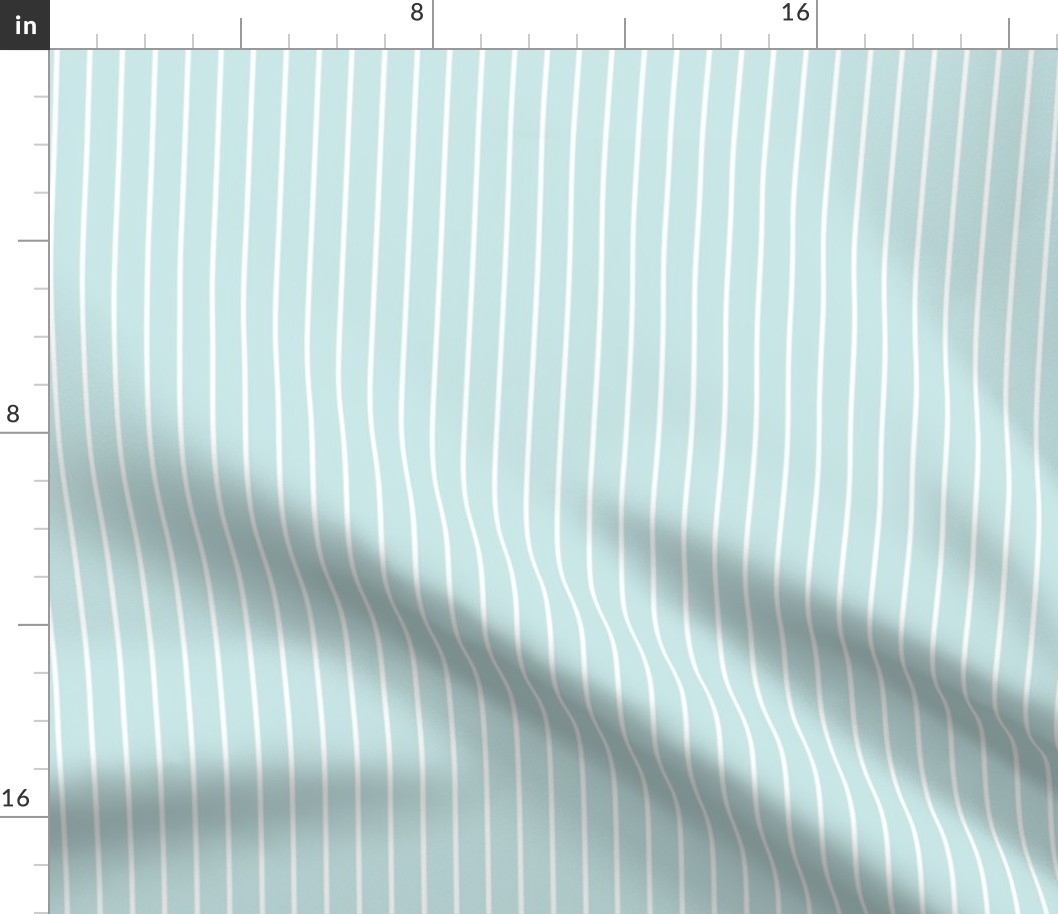Light Cyan Pin Stripe Pattern in Vertical in White