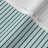 Small Light Cyan Pin Stripe Pattern Horizontal in Midnight Black