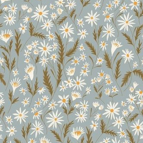 Woodland Floral No 1 - Small Scale - Smoky Blue