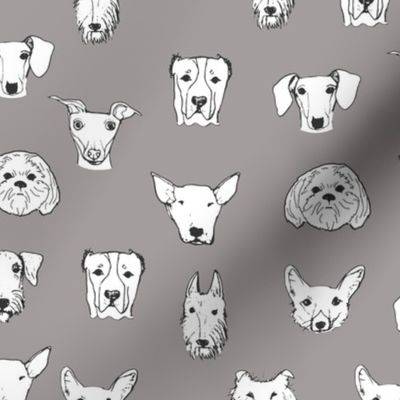 Best Friends - My Pet Dog Illustration - Grey