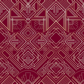 art deco - red - 12 in