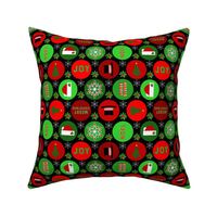 Christmas Time Dots - Black Red Green