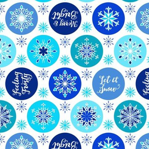 Let it Snow Snowflakes - White Blue Teal