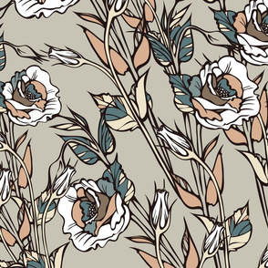 Seamless pattern with roses flowers