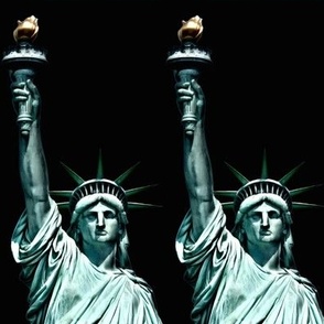 2 statue of liberty lady new York  united states America sculpture  USA freedom roman Greek goddess 4th July declaration independence day woman torch half bust UNESCO world heritage site neoclassical gift present France black green 1776 crown national cul