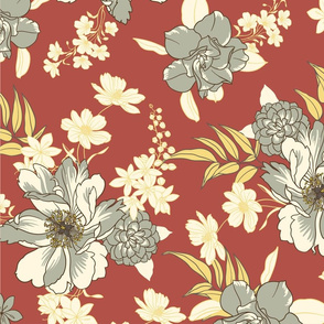 Floral pattern with peonies