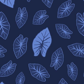 Taro Leaf - Indigo Blue