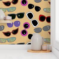 Jumbo retro sunglasses -  sand