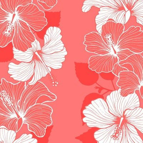 Hibiscus Garlands - Red and White