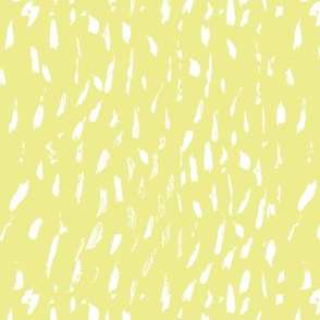 White brushstrokes on light yellow background