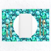 Fin-tastic Dreams the Ocean Bed - blue and green watercolor - small