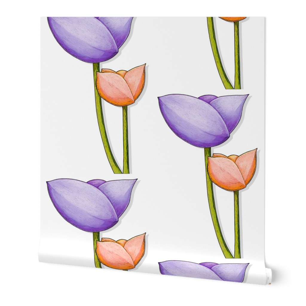 Simple Flowers purple orange