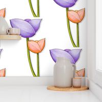 Simple Flowers purple orange