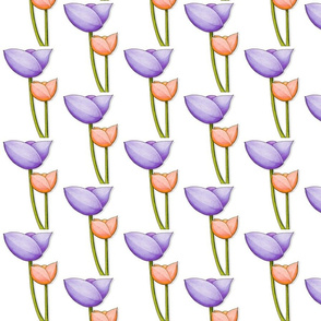 Simple Flowers purple orange