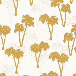 Retro Palms in Golden Yellow / Large