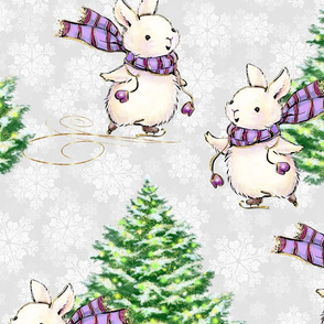 Cute Christmas Bunny Fabric, Wallpaper and Home Decor | Spoonflower