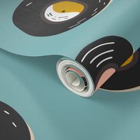 Vinyl records, reflecting pool - small scale