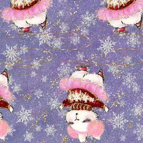 kids pattern, figure skating, cute bunny, bunny girl, ice skating, winter pattern, children, winter, funny bunny, funny animal, glitter, girly, cheerful