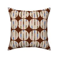 Retro batik circles brown - medium scale