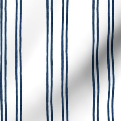 Watercolor double stripe old navy on white