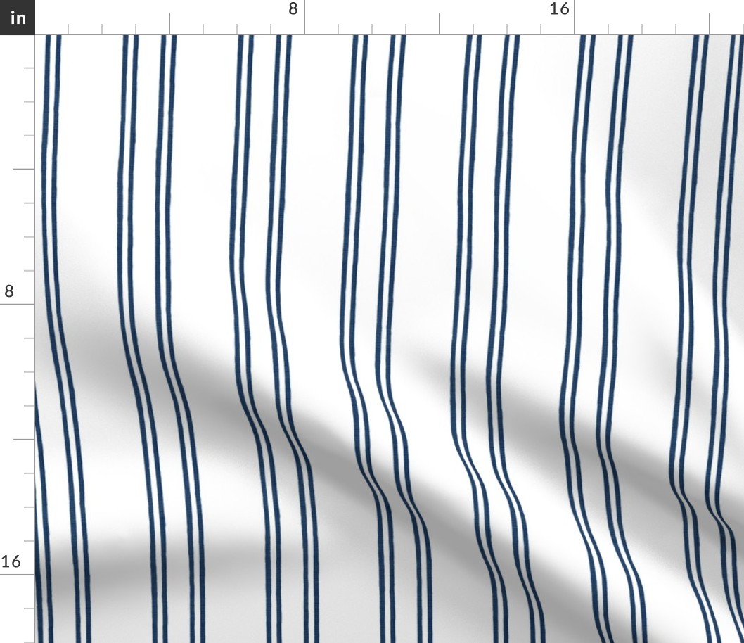 Watercolor double stripe old navy on white