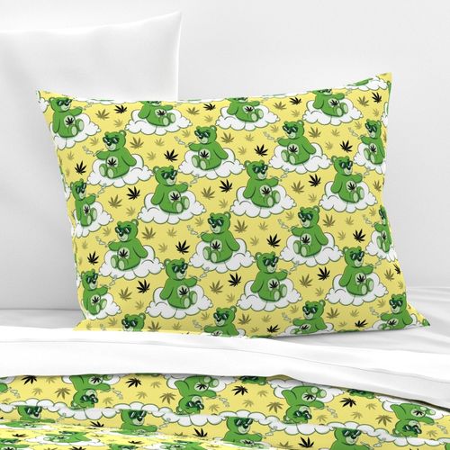 Cute cannabis bear yellow