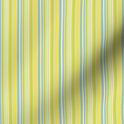 Summery Yellow Green Blue Narrow Stripes