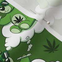 Cute cannabis bear green